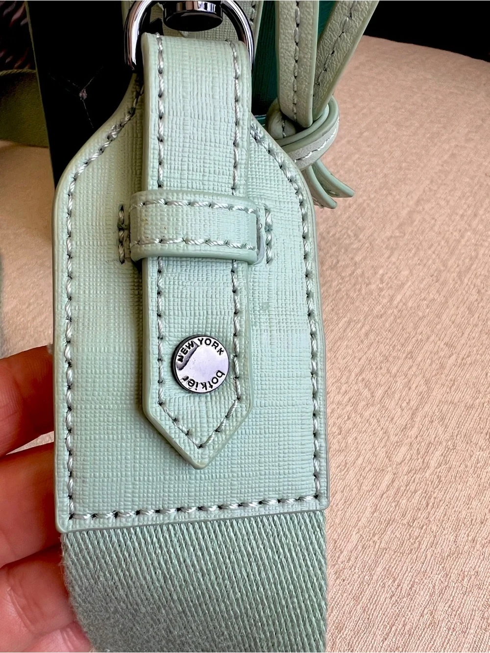 BOTKIER Park Slope Mini Wide strap leather bag Emerald combo green NWT